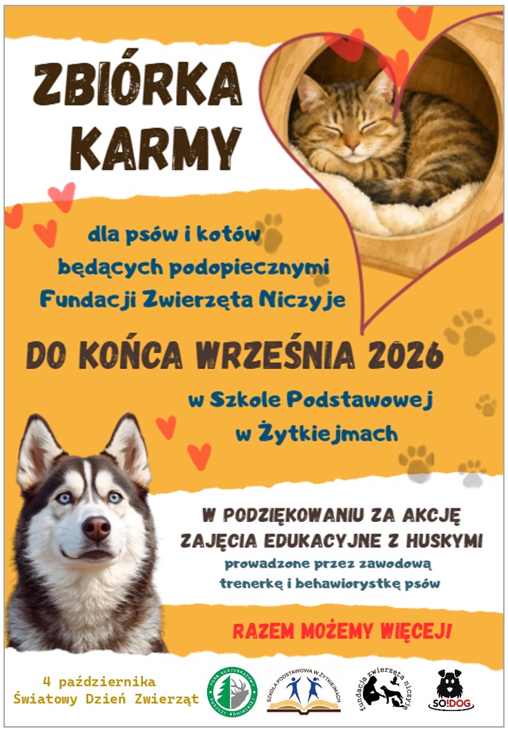 Zbiórka karmy dla psów i kotów